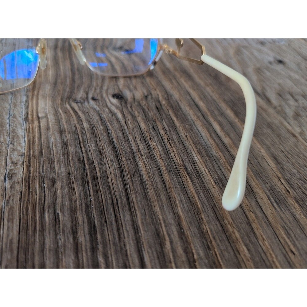 Vintage CAZAL 80s Open EYEGLASSES FRAME Only Women Gold Hexagonal Lens 58 14 140 - Picture 12 of 16